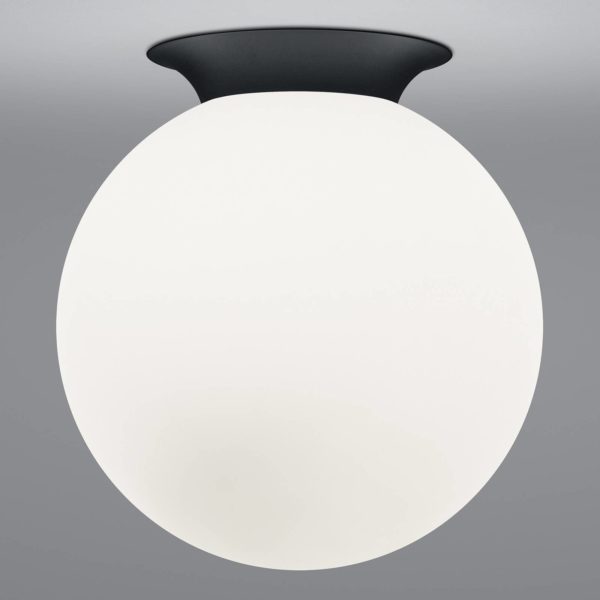 HELL Plafonnier Blob, abat-jour sphérique en verre opalin, Ø 30 cm HELL