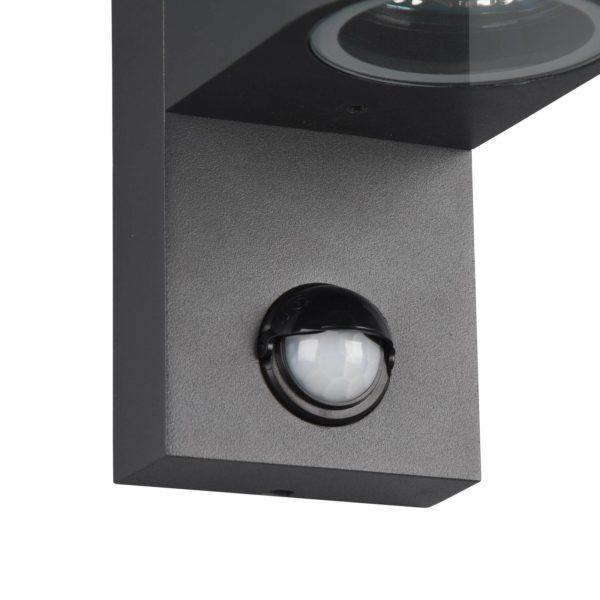 Trio Lighting Applique Roya 1 lampe capteur ronde anthracite Trio Lighting