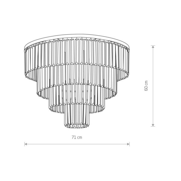 Euluna Plafonnier Cristal, transparent/argenté, Ø 71cm Euluna