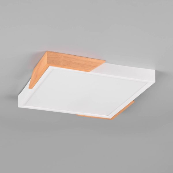 Reality Leuchten Plafonnier LED Meta, 31,5×31,5 cm, 3 000 K, blanc Reality Leuchten