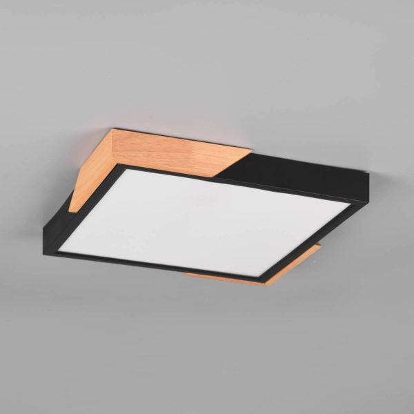 Reality Leuchten Plafonnier LED Meta, 31,5×31,5 cm, 3 000 K, noir Reality Leuchten