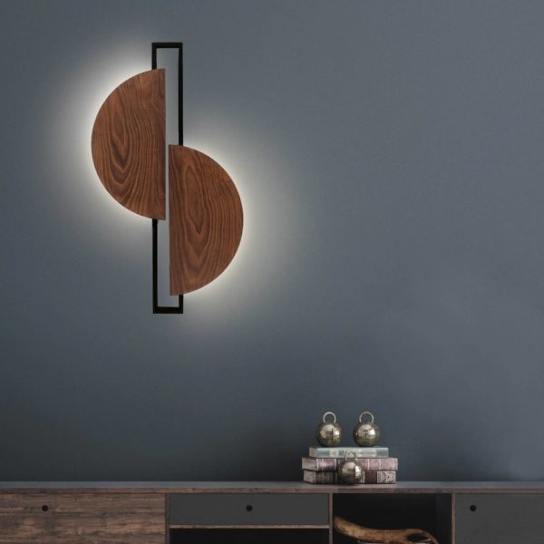 Euluna Applique murale LED Sunrise LED en bois Euluna