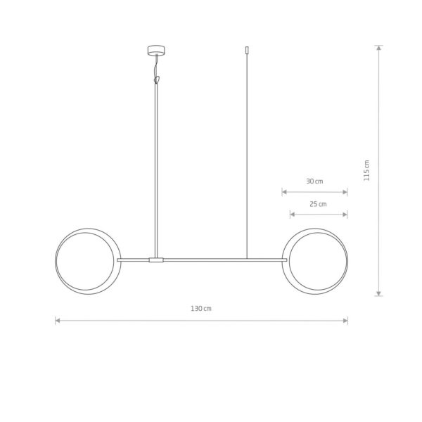 Euluna Suspension Minimal en chêne à 2 lampes Euluna