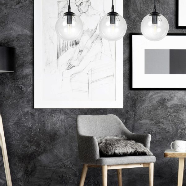 EMIBIG LIGHTING Suspension Glassy 3 lampes droite verre clair EMIBIG LIGHTING
