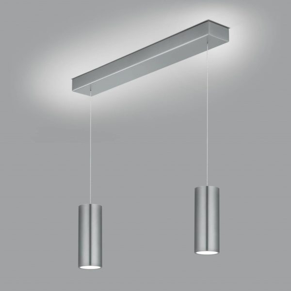 Knapstein Suspension LED Helli up/down à 2 lampes nickel mat Knapstein