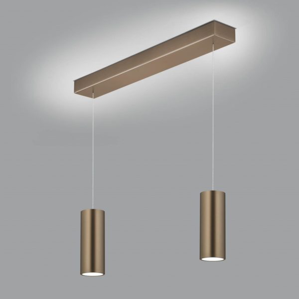 Knapstein Suspension LED Helli up/down à 2 lampes bronze Knapstein