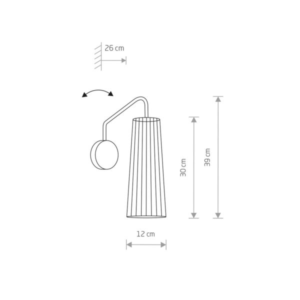 Euluna Applique Dover, blanche/bois clair, à une lampe Euluna