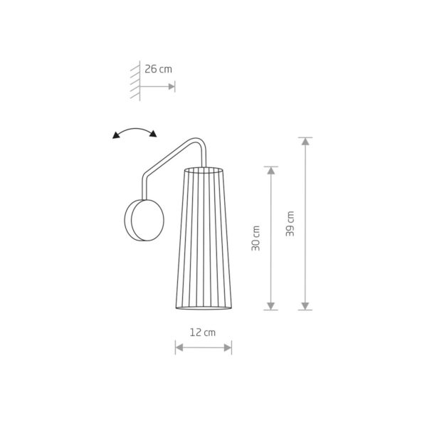 Euluna Applique Dover, noire, à une lampe Euluna