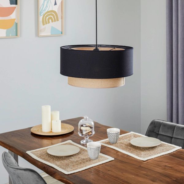 Duolla Suspension Boho Ø 45 cm 1 lampe noire/jute Duolla