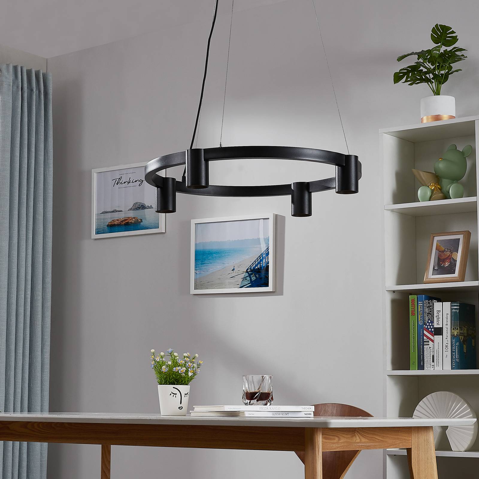 Arcchio Brinja suspension noire 4 lampes ronde Arcchio