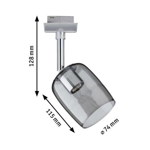 Paulmann URail Blossom spot, chromé/gris fumée Paulmann