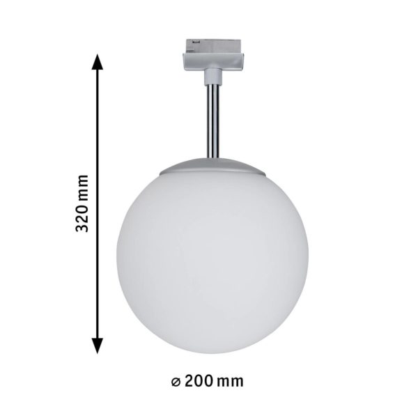 Paulmann URail Globe lampe sphérique chromée opale Paulmann