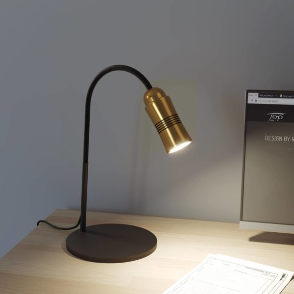 Top Light Neo! Table lampe à poser LED dim laiton/noire Top Light