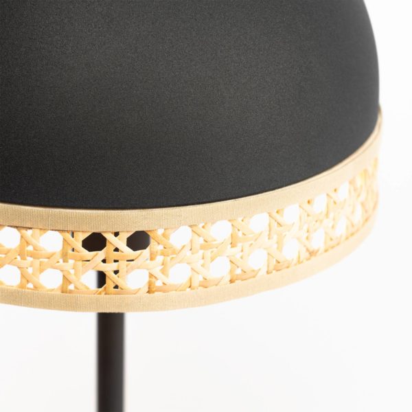 Lindby Lonnaris lampe de table avec rotin, noir LINDBY