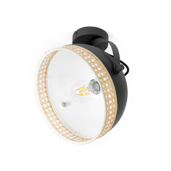 Lindby Lonnaris plafonnier avec rotin, inclinable LINDBY
