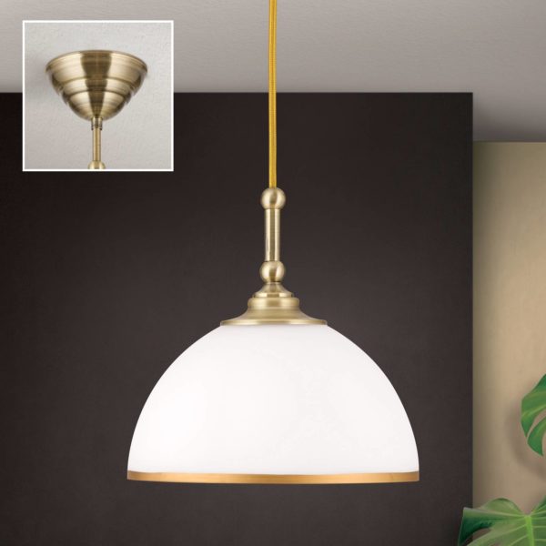 Orion Suspension Old Lamp avec câble tissu, à une lampe Orion