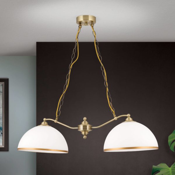 Orion Suspension Old Lamp avec chaîne, à 2 lampes Orion