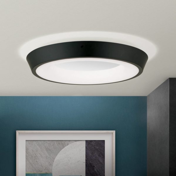 Orion Plafonnier LED Look, noir/blanc Orion