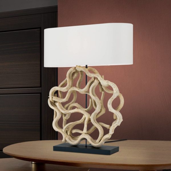 Orion Lampe à poser Peggy avec pied en bois décoratif Orion