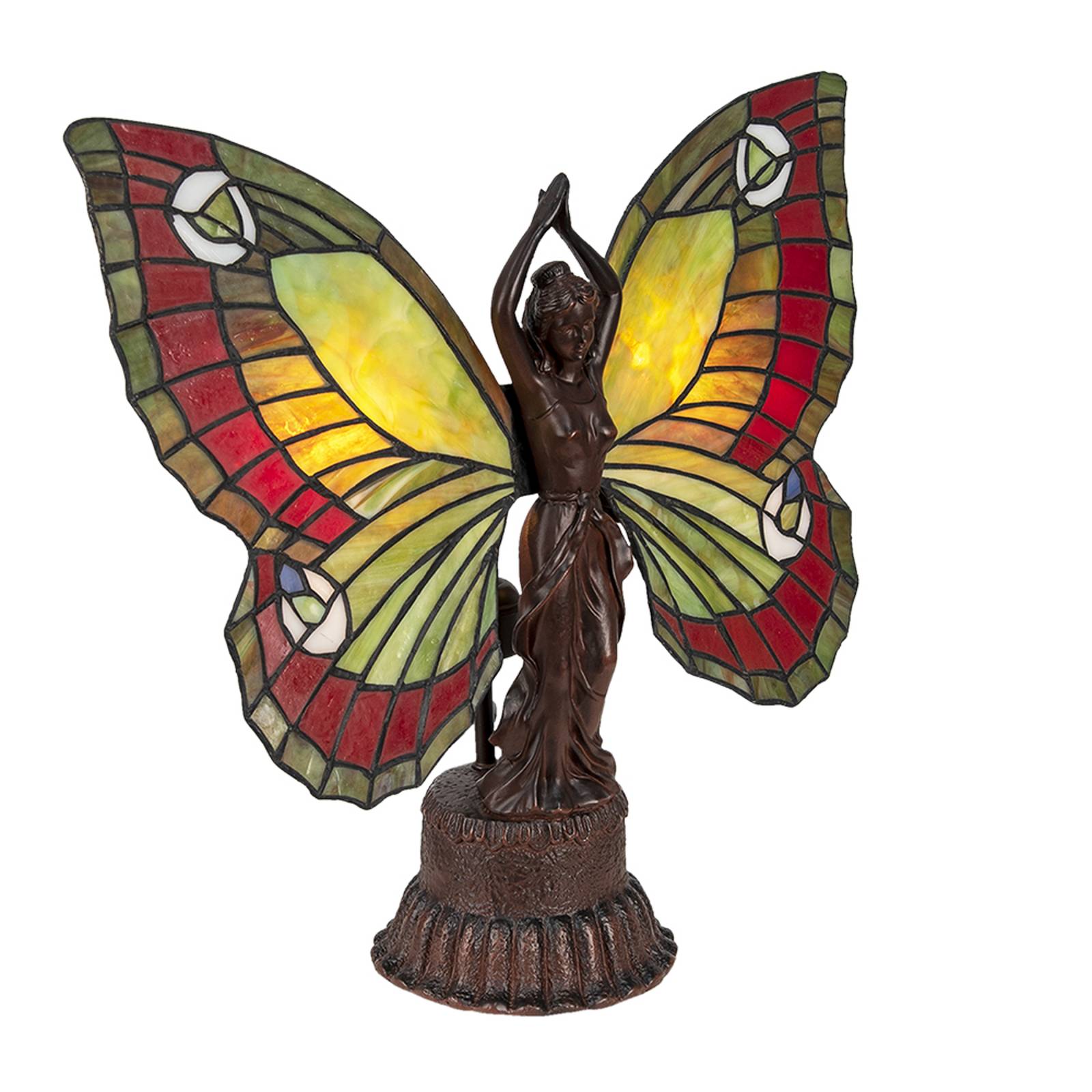 Clayre&Eef Lampe à poser 5LL-6085 Papillon au style Tiffany Clayre&Eef