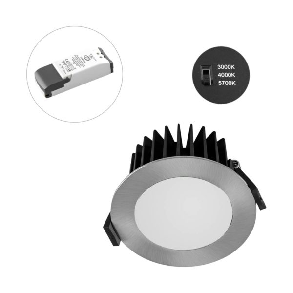 EVN Solido85, 230 V, dimmable, CCT, chromé EVN