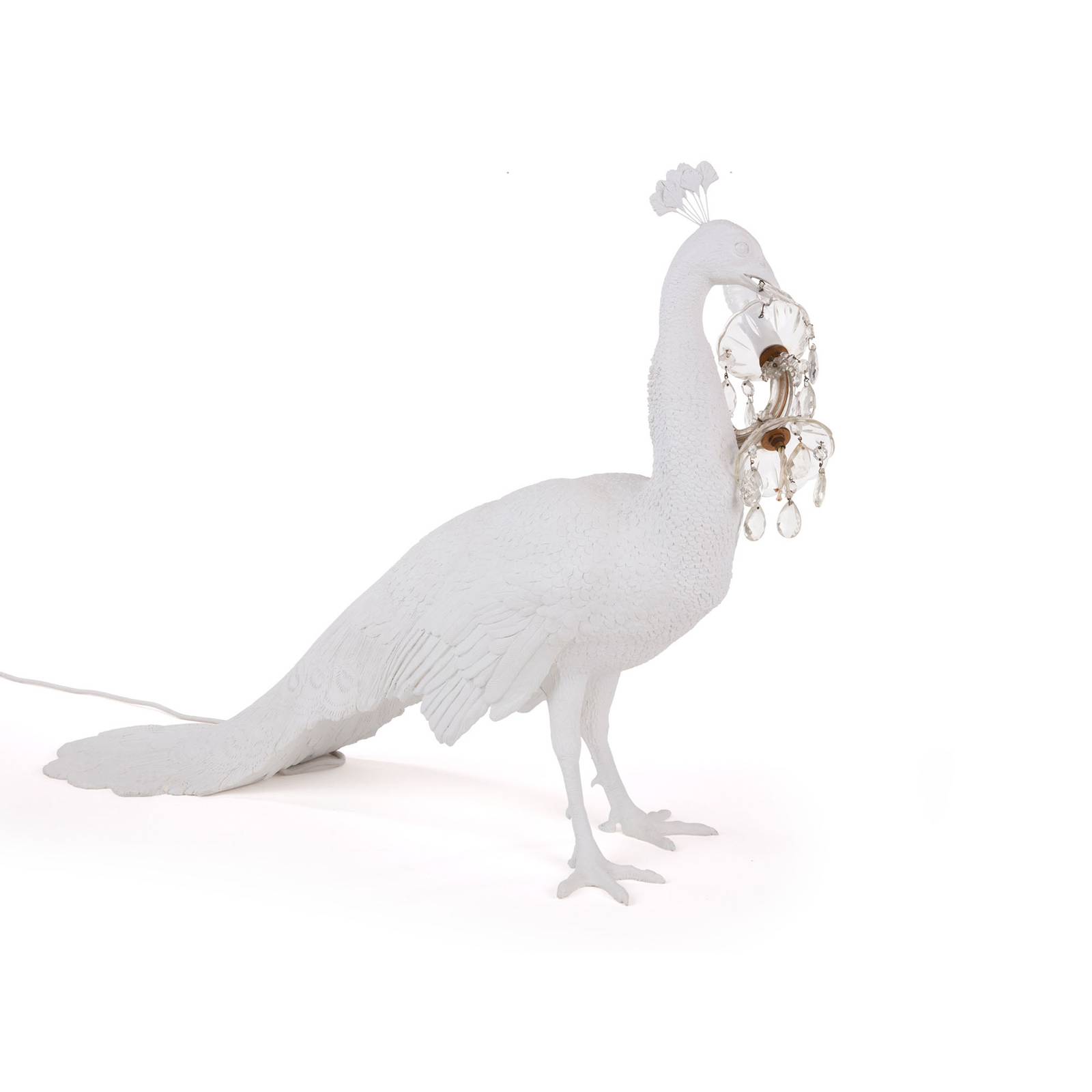 SELETTI Lampe déco LED Peacock Lamp blanche