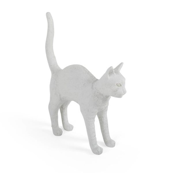 SELETTI Lampe table déco LED Jobby The Cat, blanche Seletti