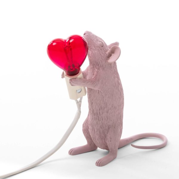 SELETTI Lampe déco LED Mouse Lamp USB Valentine blanche Seletti