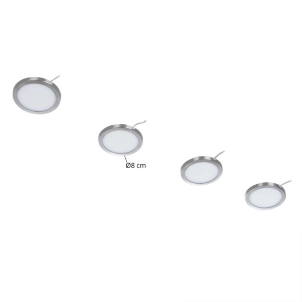 Prios Jopos lampe pour meubles LED en lot de 4 PRIOS