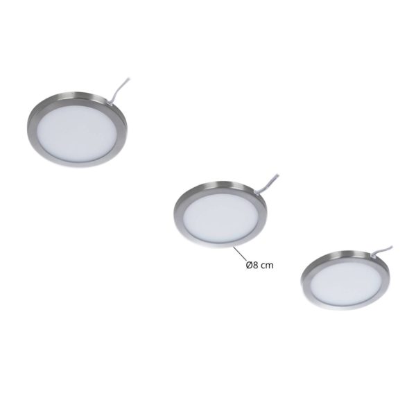 Prios Jopos lampe pour meubles LED en lot de 3 PRIOS