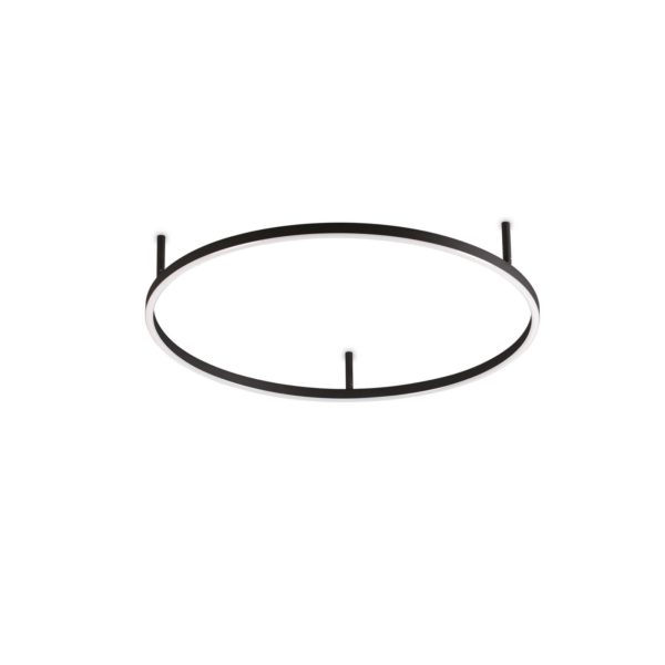 Ideallux Ideal Lux Plafonnier LED Oracle Slim noir 3.000K 70 cm Ideallux