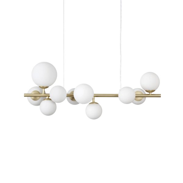 Ideallux Ideal Lux Perlage Suspension Longueur 81cm laiton/blanc Ideallux