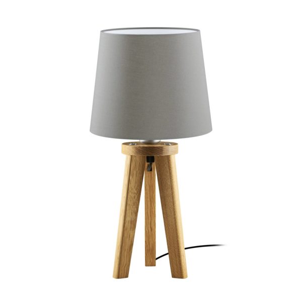 HerzBlut Elli lampe à poser, chêne huilé/taupe HerzBlut