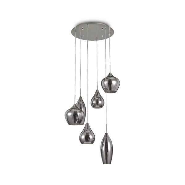 Ideallux Idéal Lux Soft suspension à 6 lampes chrome/fumée Ideallux