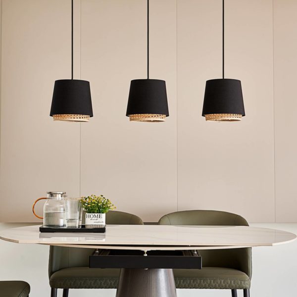 Lindby Ananya suspension en fer et bois