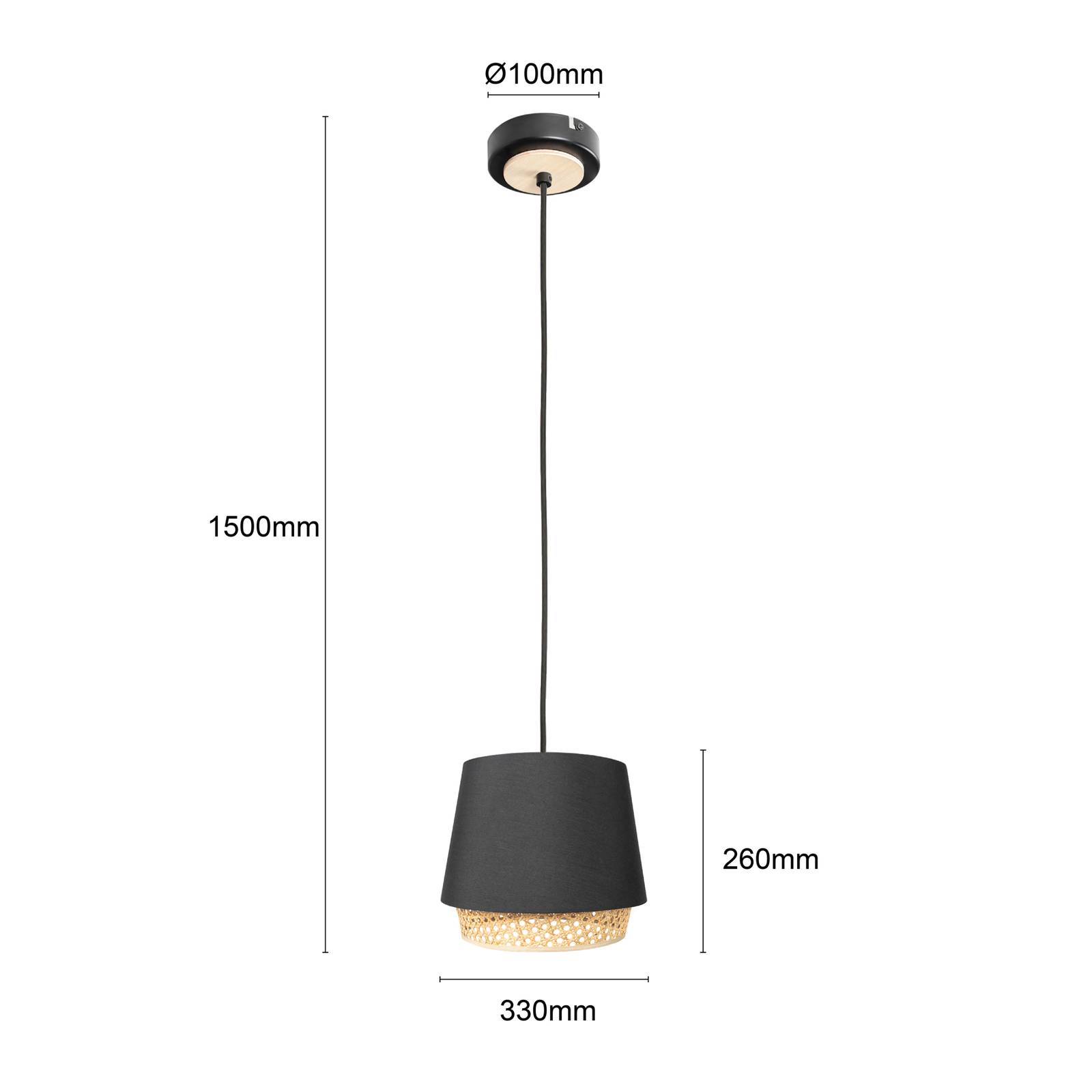 Lindby Ananya suspension à une lampe métal bois LINDBY