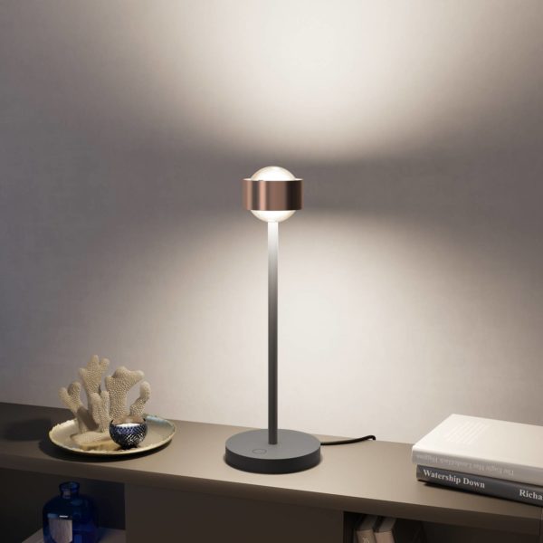 Top Light Puk! 80 Eye Table LED, mates, cuivré/noir Top Light