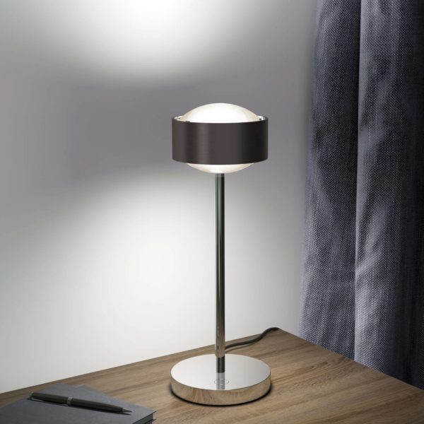 Top Light Puk! 120 Eye Table LED, mates, brun/chromé Top Light
