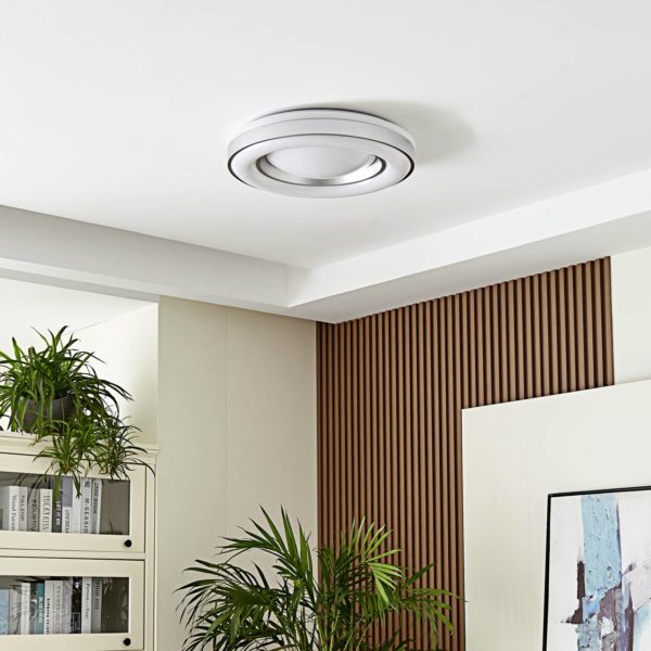 Lindby Aaesha plafonnier LED blanc/argenté 50