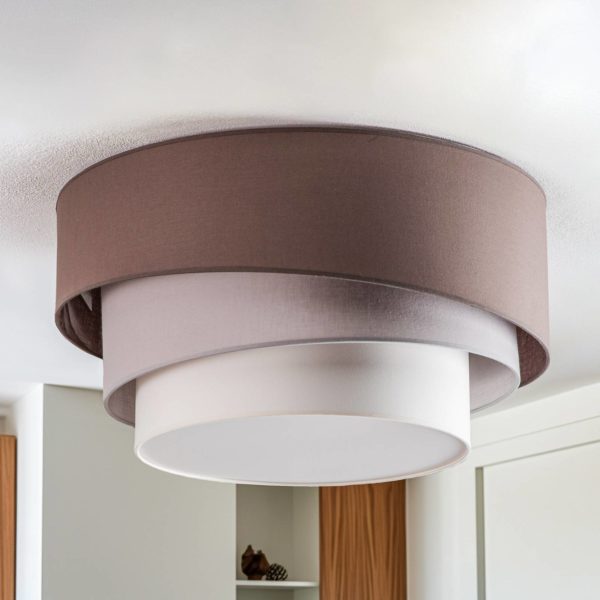Euluna Trio Max plafond Ø60cm cappuccino/écru/gris Euluna
