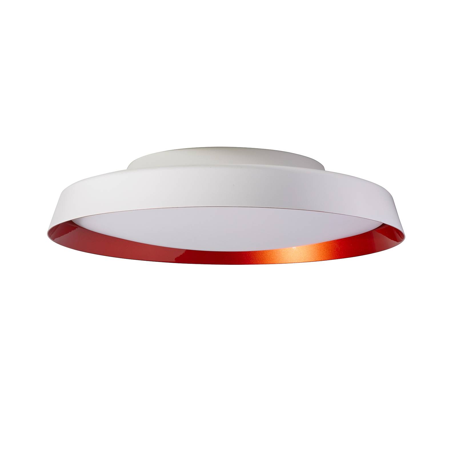 Carpyen Plafonnier LED Boop! Ø54 cm blanc/rouge métallisé Carpyen