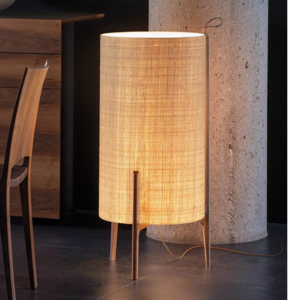 Carpyen Lampadaire Greta, fibre naturelle/chêne, 90 cm Carpyen