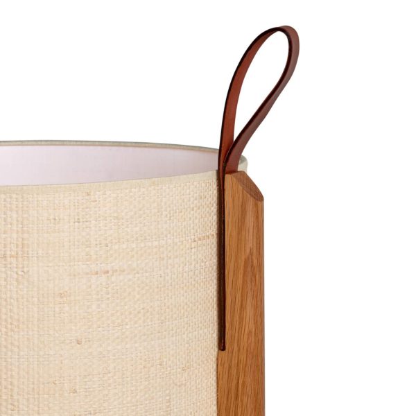 Carpyen Lampe à poser Greta, fibre naturelle/chêne, hauteur 44cm Carpyen