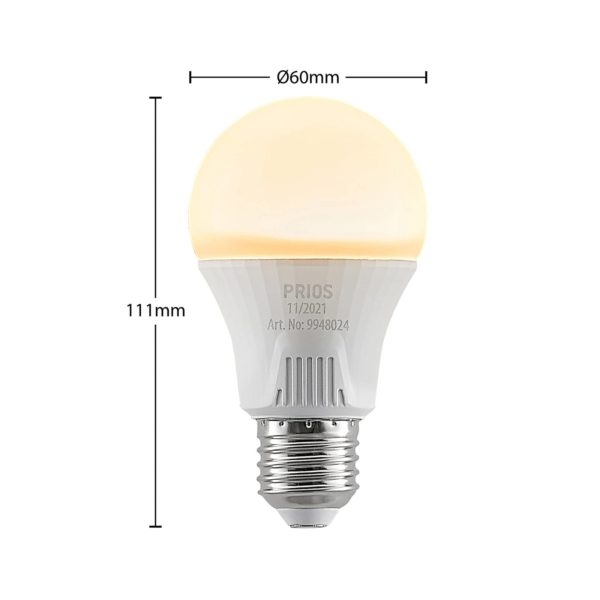 PRIOS Ampoule LED E27 A60 11 W blanc 3 000 K x10 PRIOS