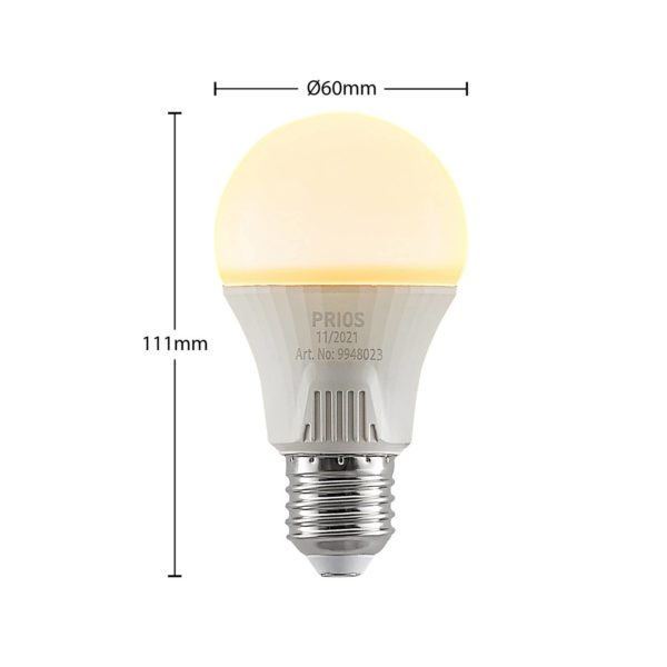 PRIOS Ampoule LED E27 A60 11 W blanc 2 700 K x3 PRIOS