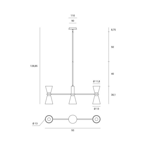 miloox by Sforzin Suspension Graal à 5 lampes miloox by Sforzin