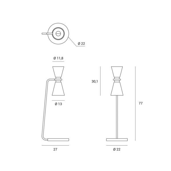 miloox by Sforzin Lampe à poser Graal hauteur 77cm miloox by Sforzin