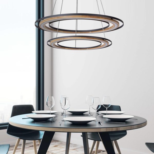 NOWA GmbH Suspension LED Rilas abat-jour anneaux à 2 lampes NOWA GmbH