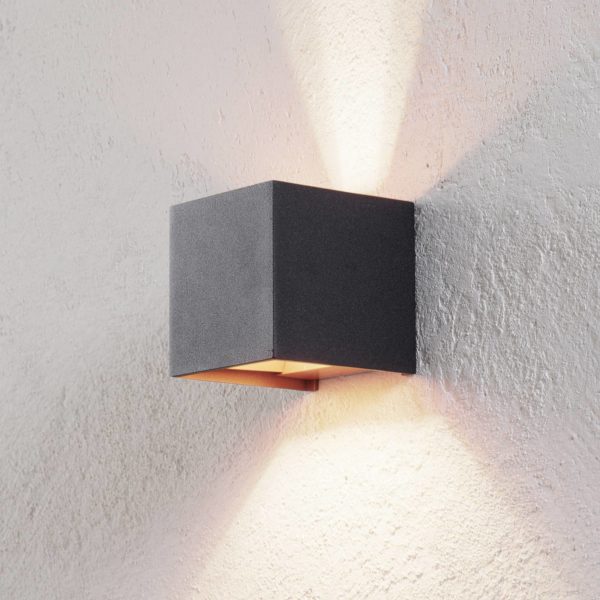 Arcchio Applique Zuzana angulaire, noire-dorée, lot de 2 Arcchio