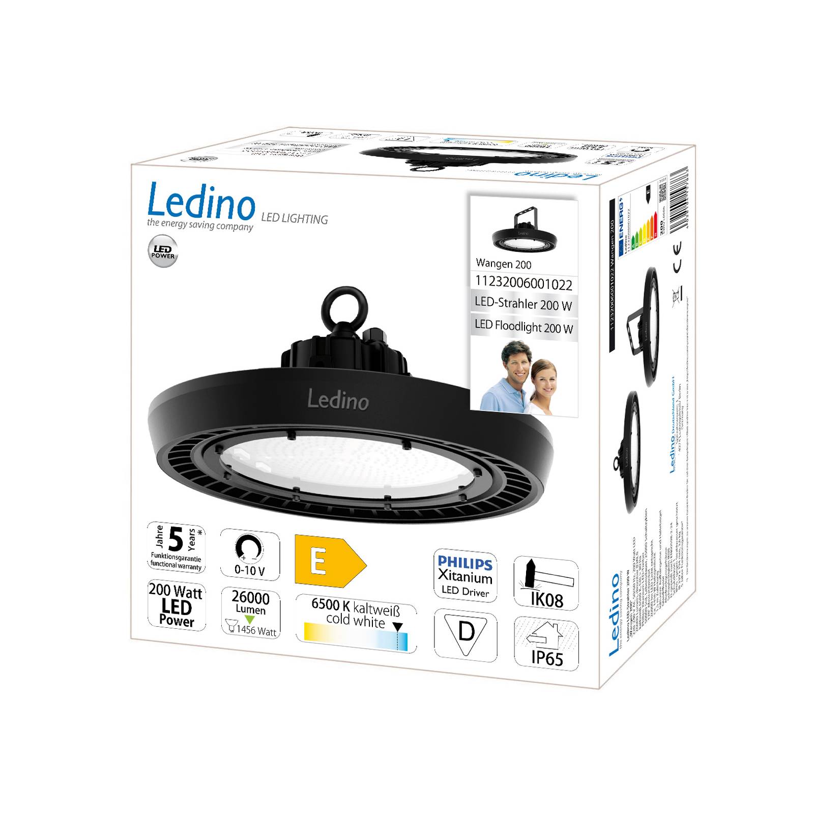 Ledino Projecteur de hall LED Wangen Highbay 6.500 K 200 W Ledino